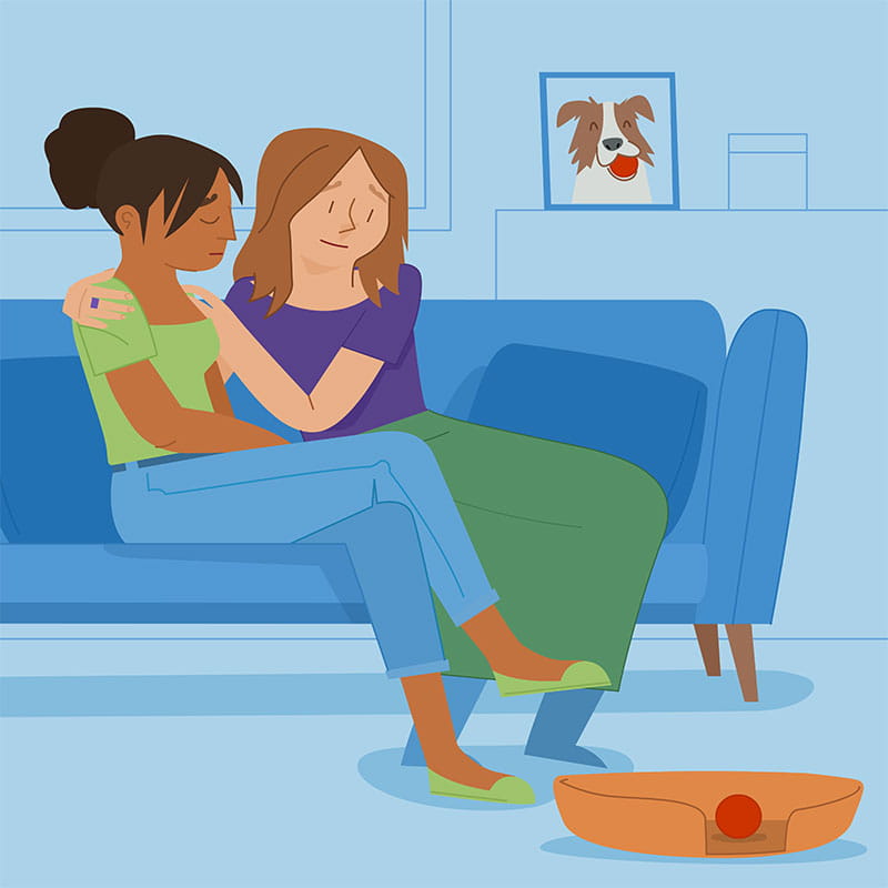 Consolez un propriétaire d’animal en deuil